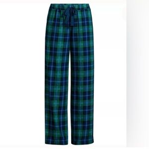 Brand New! Lands’ End flannel plaid wide leg pajama pants, women’s size L 14/16